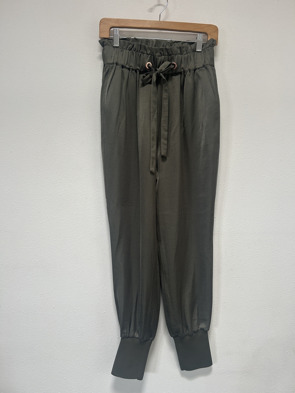 Ted Baker Olive Drawstring Paperbag Waist Joggers